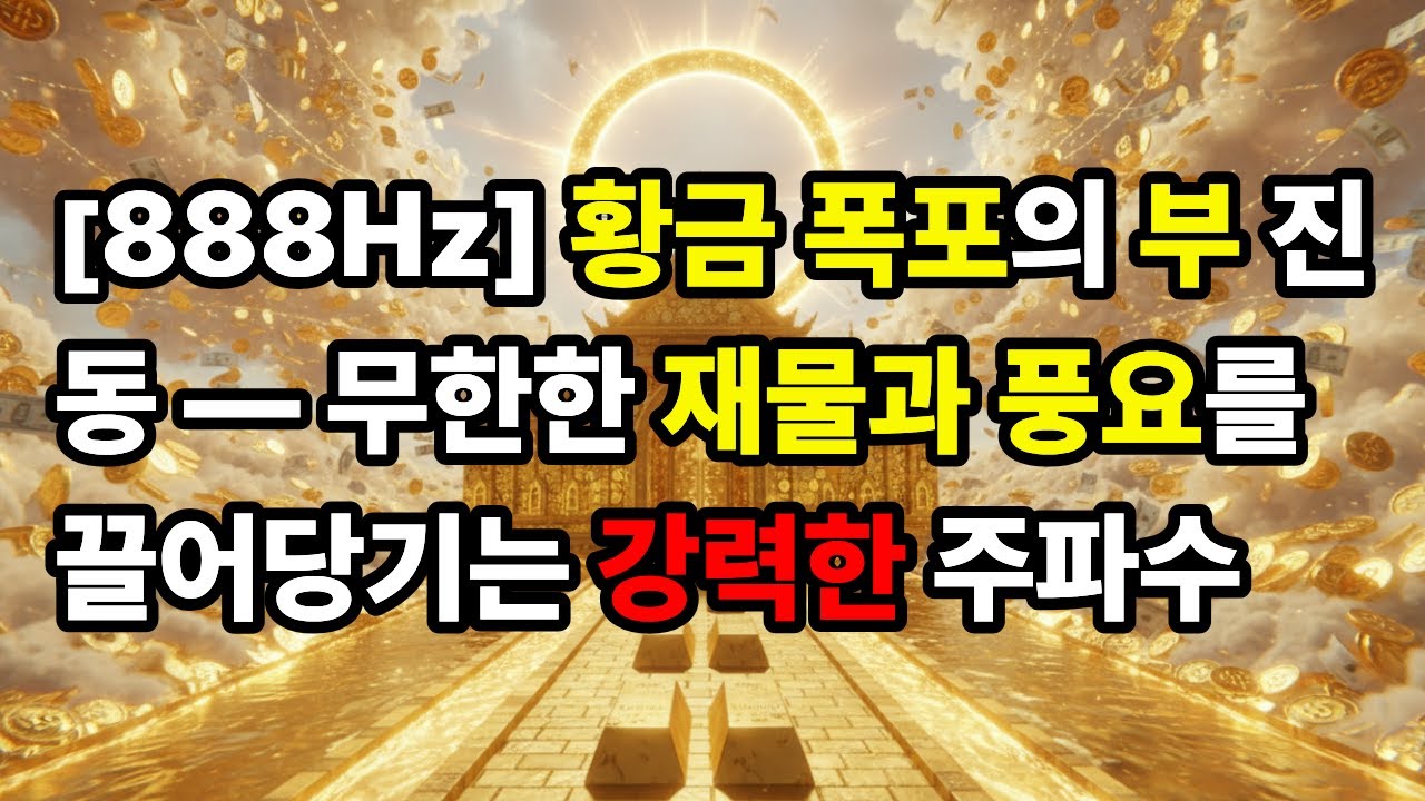 888Hz -Infinite Wealth & Abundance Energy Flow 3분만 들어라. 재물이 들어 오는 소리. 무한한 재물과 풍요를 끌어당기는 주파수