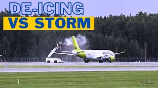 De-Icing Truck Fight With Heavy Side Wind At Rix | Aircraft: Yl-Abl | Flight: Bt343