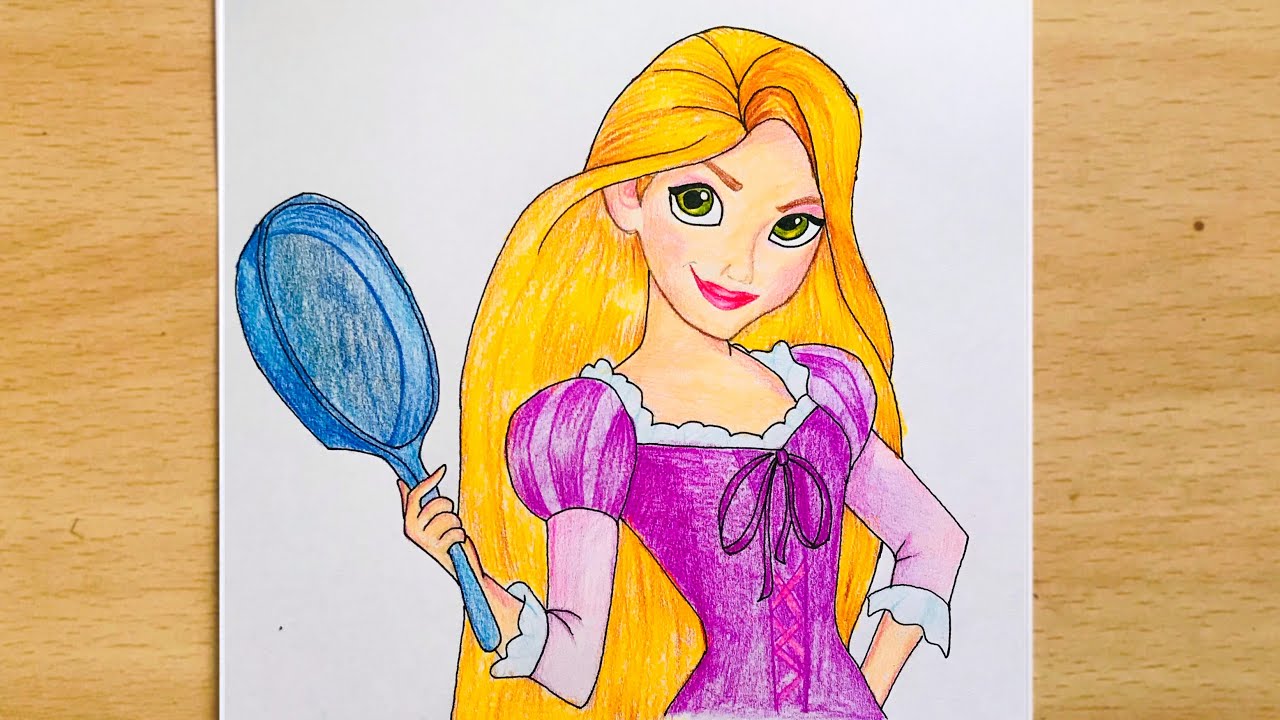How to Draw RAPUNZEL from Tangled | Easy Step-by-Step for Beginners -  YouTube