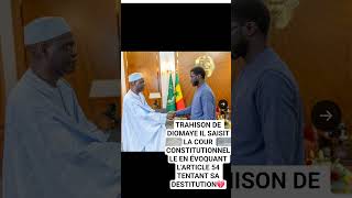 TRAHISON DE DIOMAYE SAISIT LA COUR CONSTITUTIONNELLE EN ÉVOQUANT L'ARTICLE 54 TENTANT SA DESTITUTION