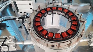 Amazing high speed Automatic industry motor stator winding machine working at factory