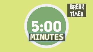 5 Minutes Break Countdown Timer | Minimal Yellow & Green | No Sound