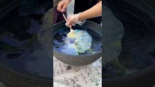 中国独有的艺术-非遗漆扇（配色：绿紫蓝黄）观自在，内心的宁静与平和#手工 #diy#中国 #非遗传承 #非遗 #手工diy #中国风 #国风 #art