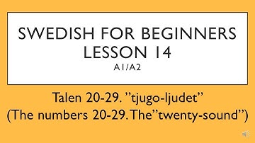 Swedish for beginners- Lesson 14 (A1/A2) | Svenska för nybörjare - Lektion 14