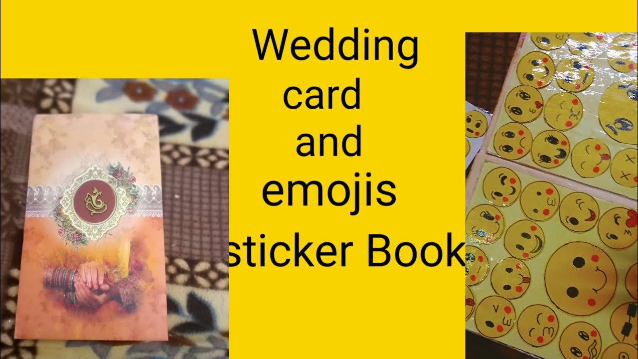 wedding card and emojis sticker Book /A4 sheet se emoji sticker Book YouTube
