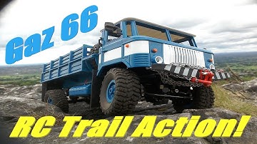 WPL B24 Gaz 66 Climbs Mow Cop, Windy Trail Run, RC Vehicles at Work, Best RC Construction.