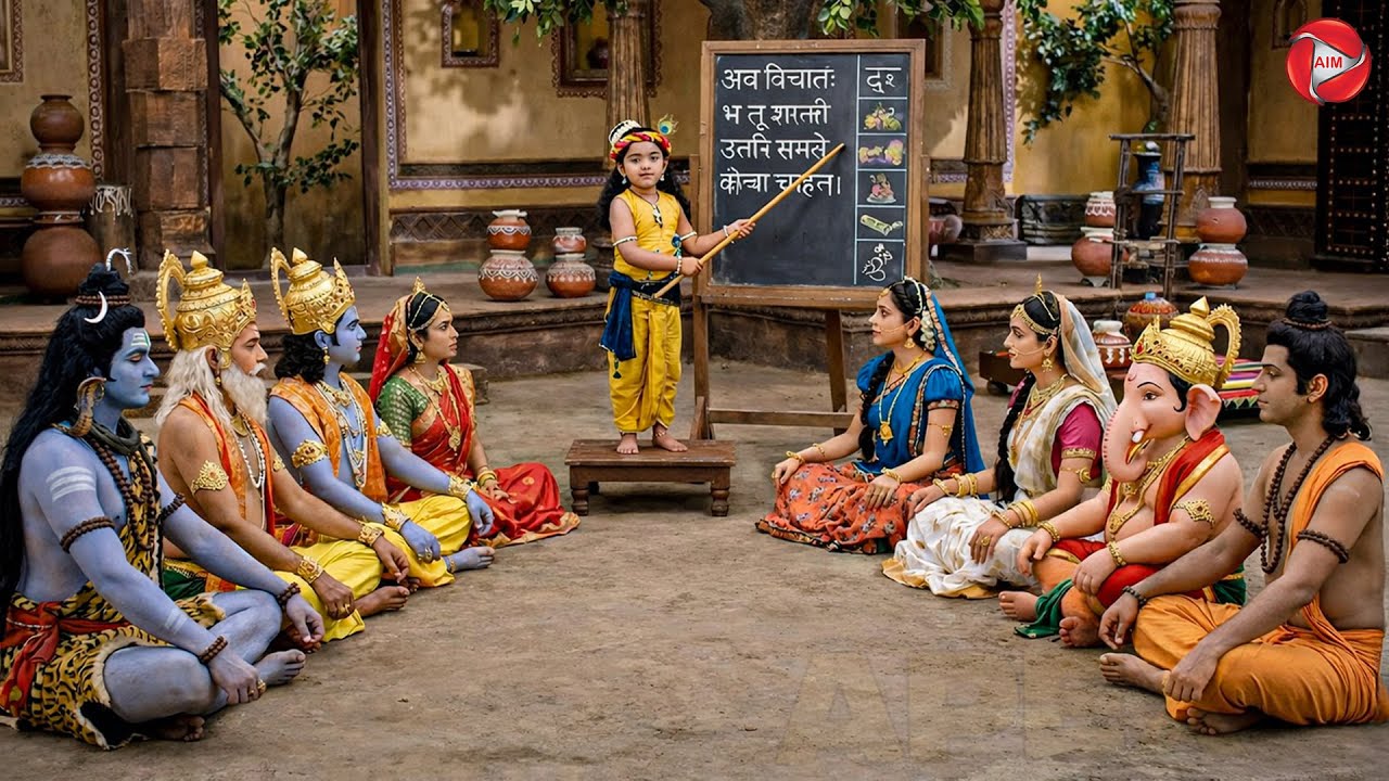 ज्ञान की पाठशाला में बाल कृष्ण | यशोमती मईया के नंदलाला | Shree Krishan Leela