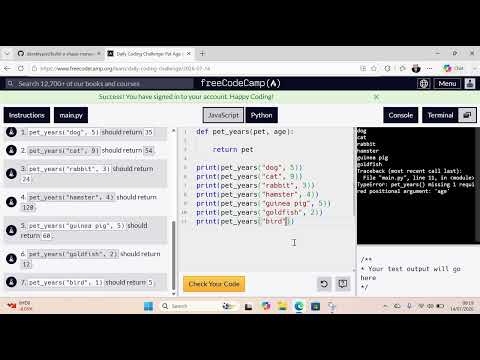 Pet Age Calculator - 14 July 2026 - Python Version on freeCodeCamp