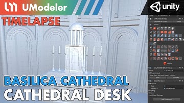 3D Modeling in Unity - Timelapse of Modeling & Unwrapping a Catherdral Desk in Basilica Cathedral