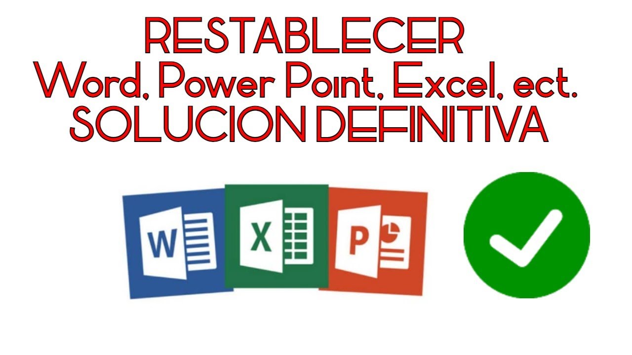 Solucionar Word, Excel, PowerPoint, etc. Restablecer a valores predeterminados el paquete de office
