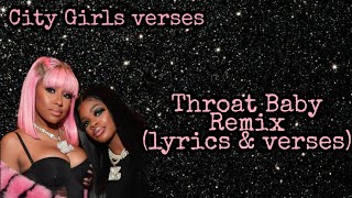 City Girls - Throat Baby Remix (verses & lyrics)