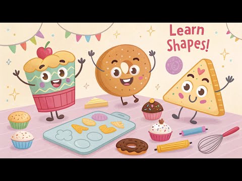 Shape Bakery Song for Kids | Learn Shapes with Yummy Cupcakes & Cookies 🍪🔺