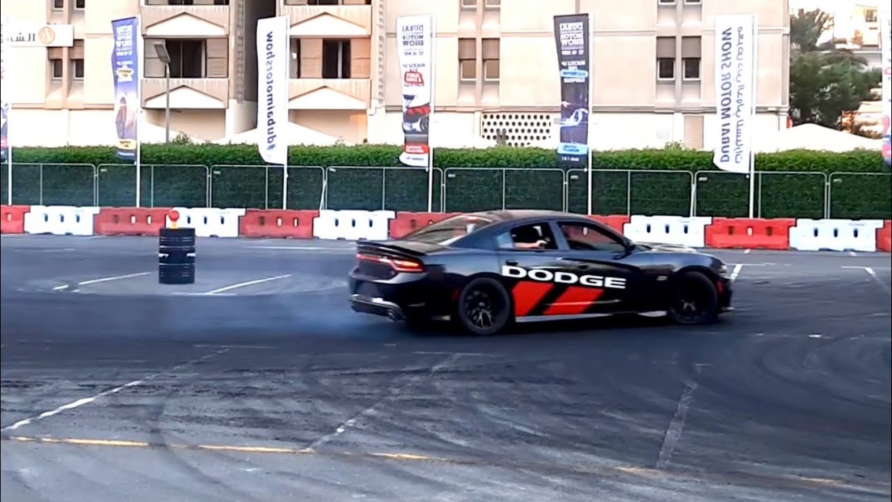 The Dodge putting on a show in Dubai. Nothing beats the smell of burnt rubber in the morning 