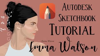 Autodesk Sketchbook Tutorial Timelapse for Beginners| Emma Watson (Fan Art) screenshot 5