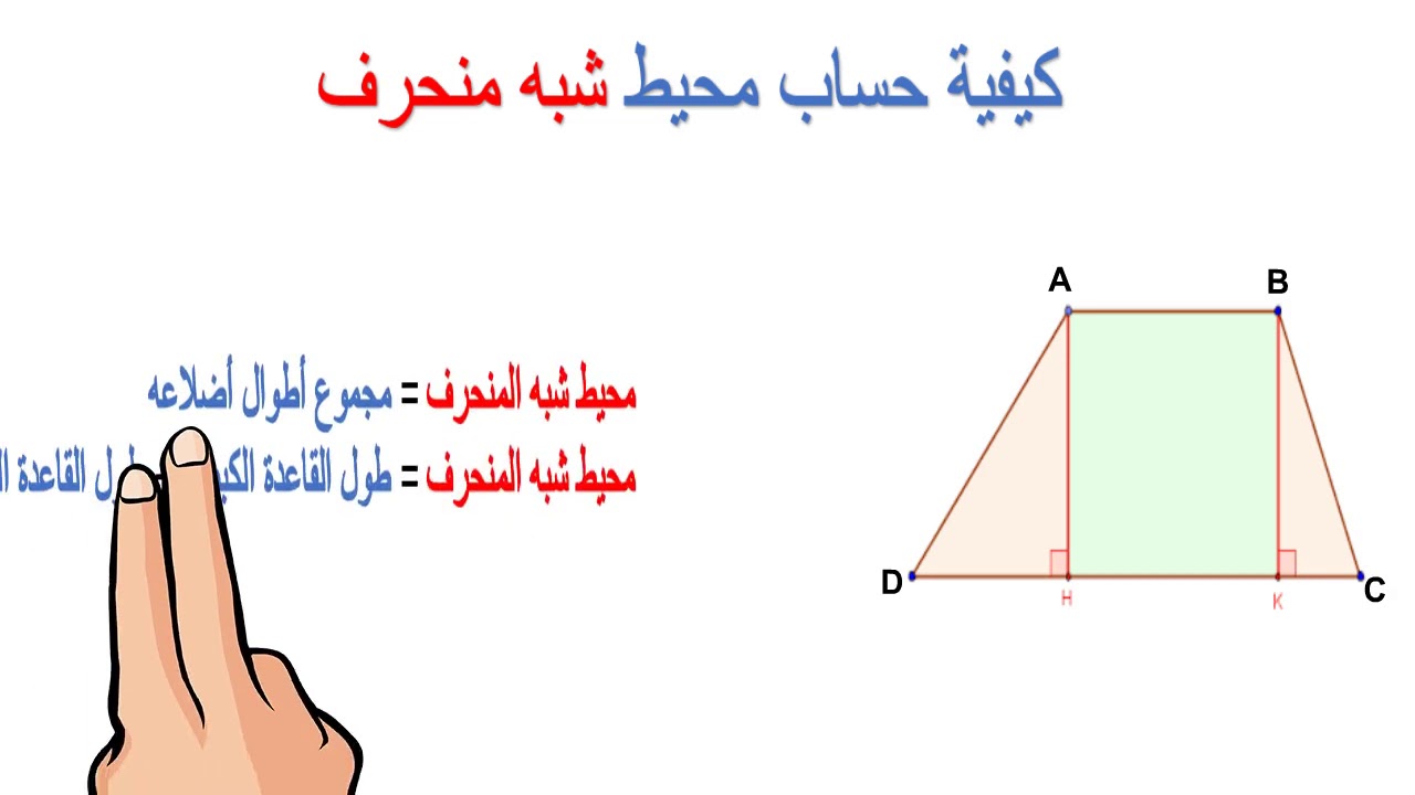 منحرف شكل شبه حل درس