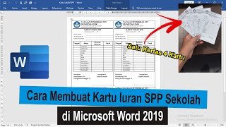 Panduan Lengkap Cara Membuat Kartu Iuran SPP di Word 2019 | Satu Kertas 4 Kartu • #SimpleNewsVideo