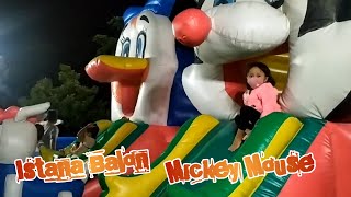 Naik Istana Balon Mickey Mouse Di Pasar Malam Kids Pool Fun Baloon Castle