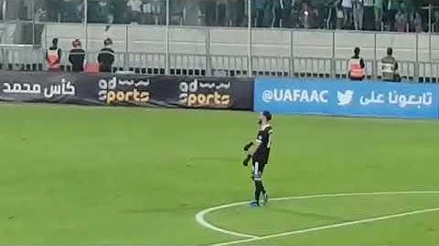 شاهد ردت فعل حارس هلال القدس فلسطيني مع جمهور الرجاء 🔥🔥😍