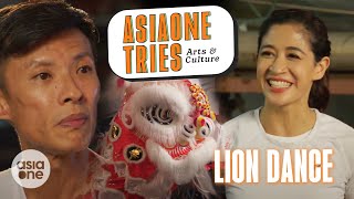 Learning the art of lion dancing with Munah | AsiaOne Tries: Arts & Culture