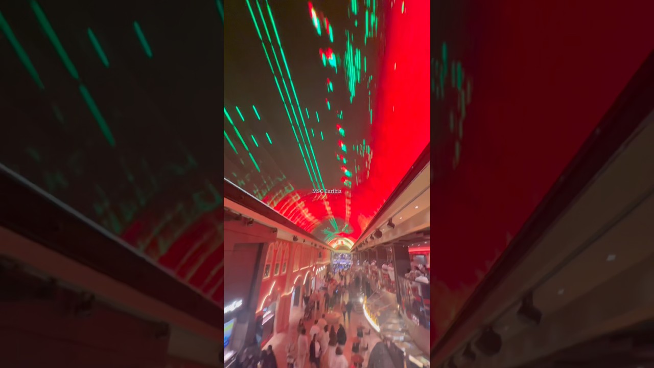 This is inside a cruise ship! The dome shows on MSC Euribia are amazing #msceuribia #domeshows