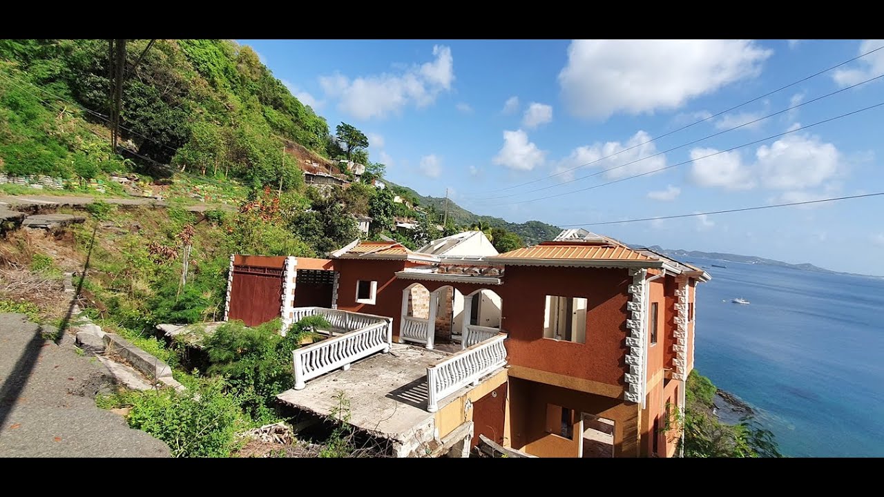 Effects of land slippage in Molinare St Grenada YouTube