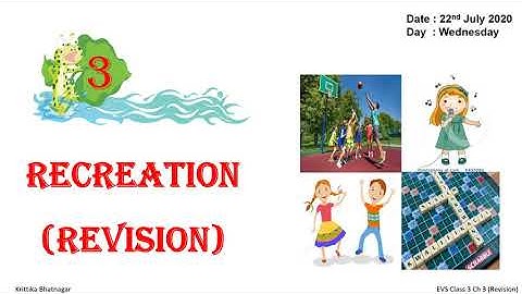 CLASS 3 EVS REVISION CH 3 (RECREATION) 22 JULY 2020