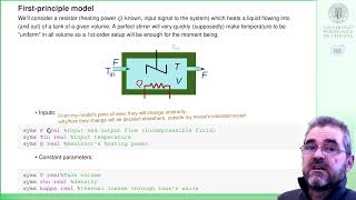 [1/10] Dynamic model of heating tank (simple: 1st order, perfect mixing, incompressible fluid)