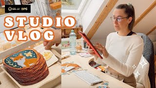 ✿ STUDIO VLOG 24 ✿ unboxing BPS enamel pins & patches | packing patreon mail