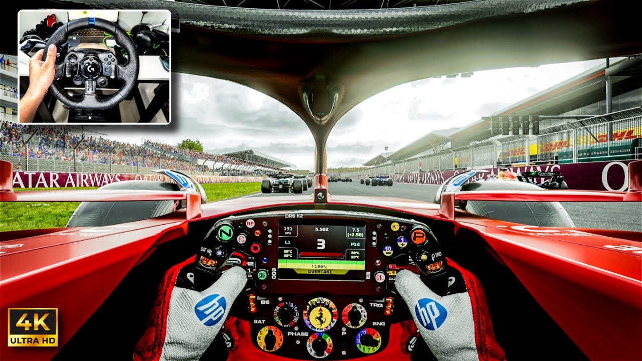 F1 25 Lewis Hamilton's Ferrari SF 25 Cockpit | 2025 British GP 25% | Race Steering Wheel Gameplay