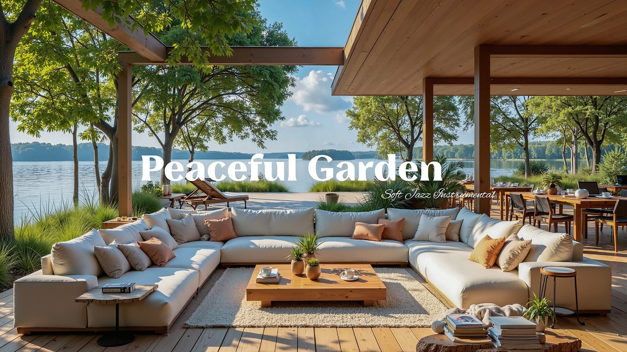 Peaceful Garden Coffee Jazz ☕ Soft Jazz Instrumental and Nature Ambience for Relaxation and Study