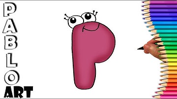 How To Draw Alphabet Lore - Letter P | Learn to Draw  step by step