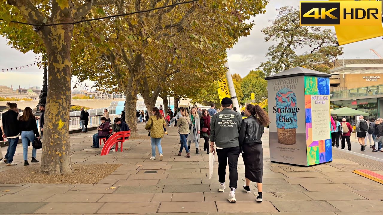 London Autumn Walk Along The Thames 🍂 | South Bank, Central London Walking Tour - October 2022