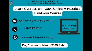 Famous Learn Cypress with JavaScript: A Practical Hands-on Course Day 1 Video 4th March 2025 Wealth