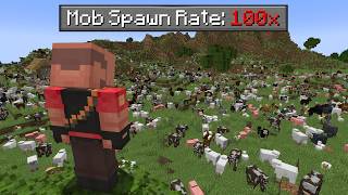 Minecraft, But The Mob Spawnrate is 100x Faster