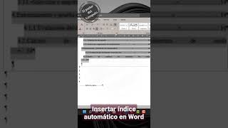 Insert automatic index in Word #shorts #office #word2021