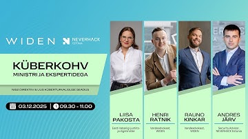 Küberkohv ministri ja ekspertidega: NIS2 määrus ja uus küberturvalisuse seadus | WIDEN x NEVERHACK