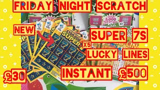 National lottery scratch cards, new super 7s vs lucky lines , plus 2 instant £500💰 jackpot? screenshot 5