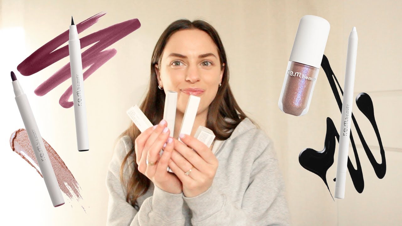 R.E.M BEAUTY SWATCHES & REVIEW | Get Ariana Grandes Winged Eyeliner
