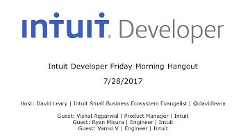 Intuit Developer Friday Hangout (old) – Topic: QuickBooks OAuth 2.0