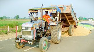 John Deere 5050E Threshing With Swaraj 735 Fe And Eicher 380 Tractor