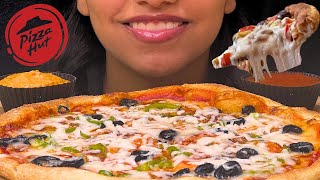 ASMR PIZZA HUT CHEESY PIZZA MUKBANG COMPILATION | SAUCY BITES