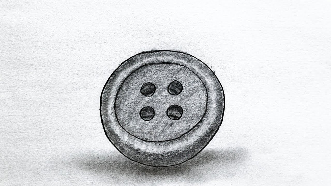 How to draw 3D button || Easy 3D button drawing || Pencil drawing tutorial for beginners