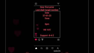 #27-01-23 #1pm-6pm-8pm first prize last digit target number