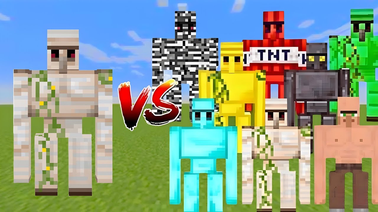 IRON GOLEM VS all golems mob battle in Minecraft - YouTube