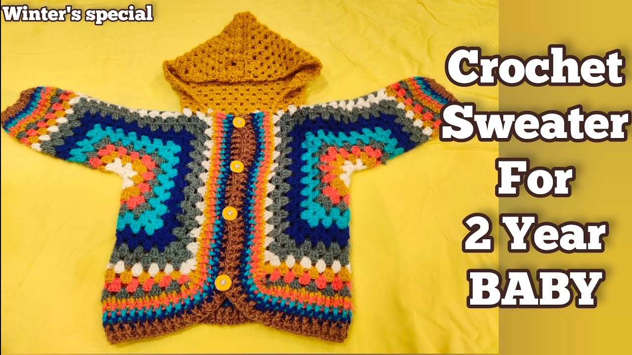 Crochet Sweater for baby/How to make Baby Cardigan/2 year baby sweater