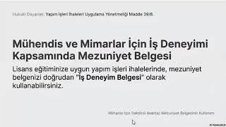 İhalede Mimar Mühendis Diploma. İş Deneyim Belgesi Olarak Kullanımı - Sn. Hüseyin OKTAR Anlatıyor