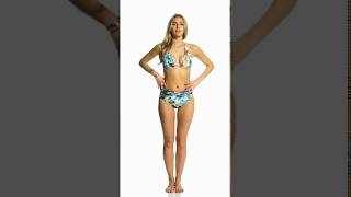 Sunsets Enchanted Garden Slide Shirred Halter Bikini Top Swimoutlet