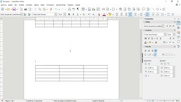 Libreoffice 7.  Writer.  Insertar Tabla
