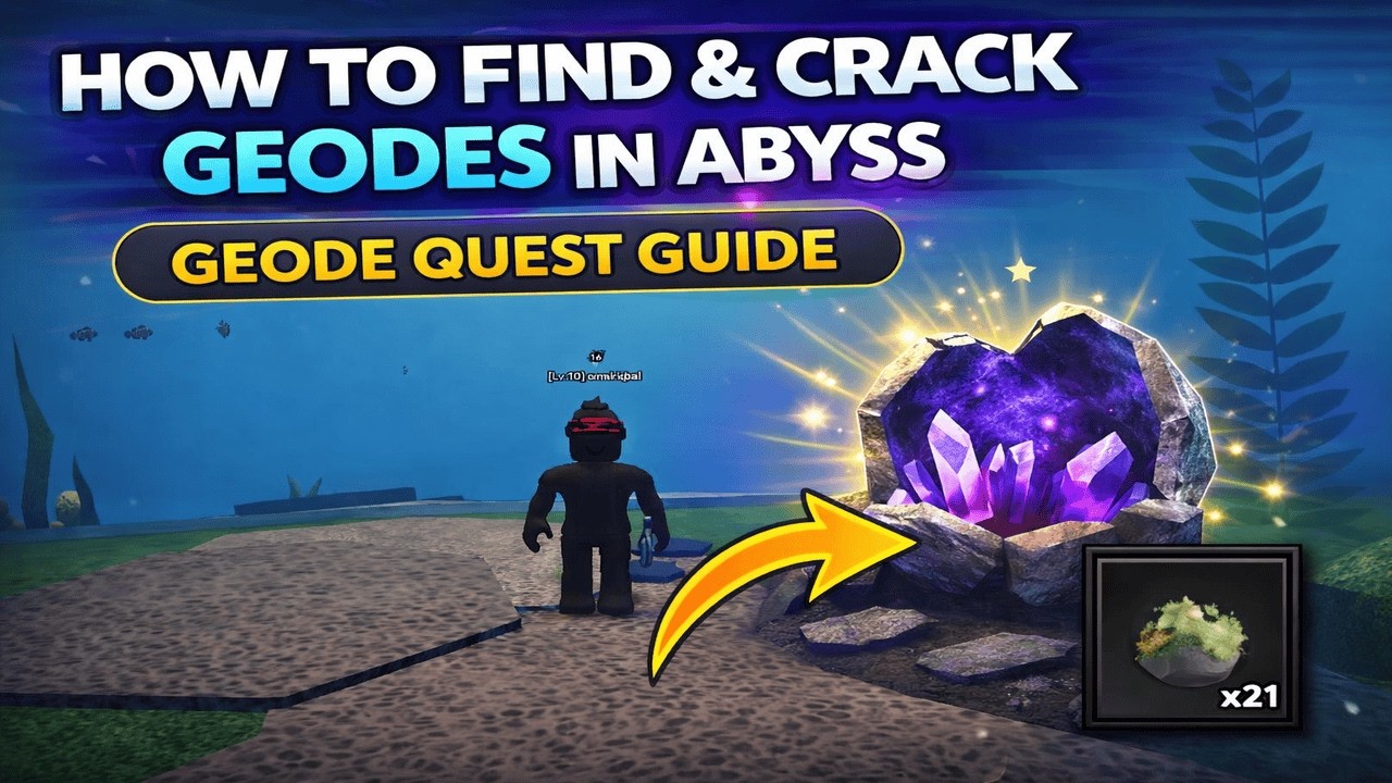 How To Find & Crack Geodes in Abyss | Geode Quest Guide | Roblox