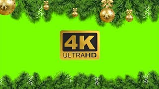 Christmas Tree Modern Frame - Green Screen Background 4K